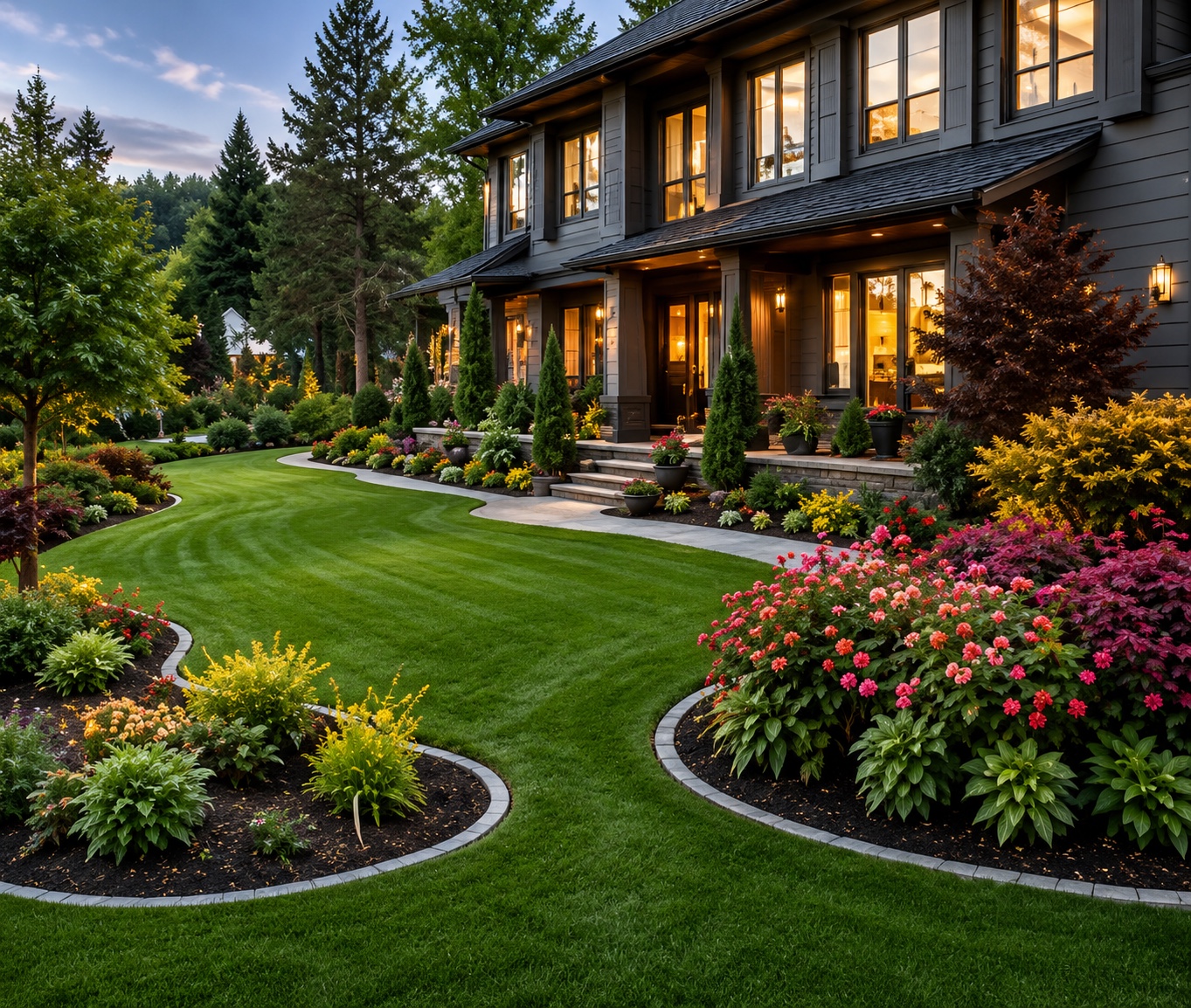 Residential front yard landscaping
