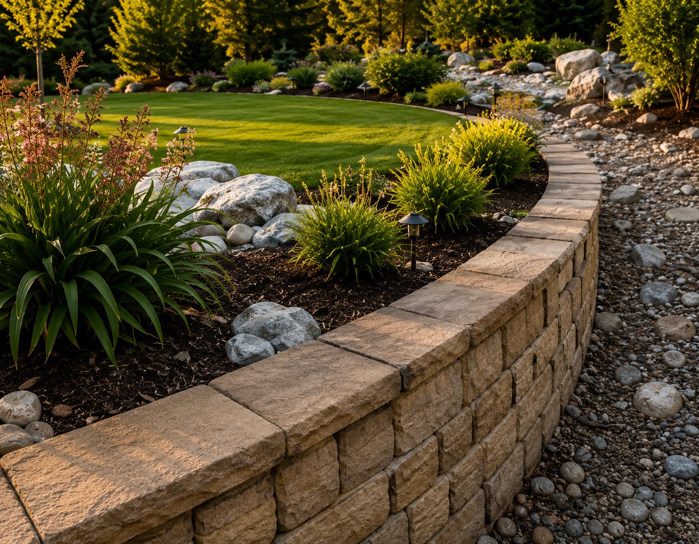 Retaining wall landscaping
